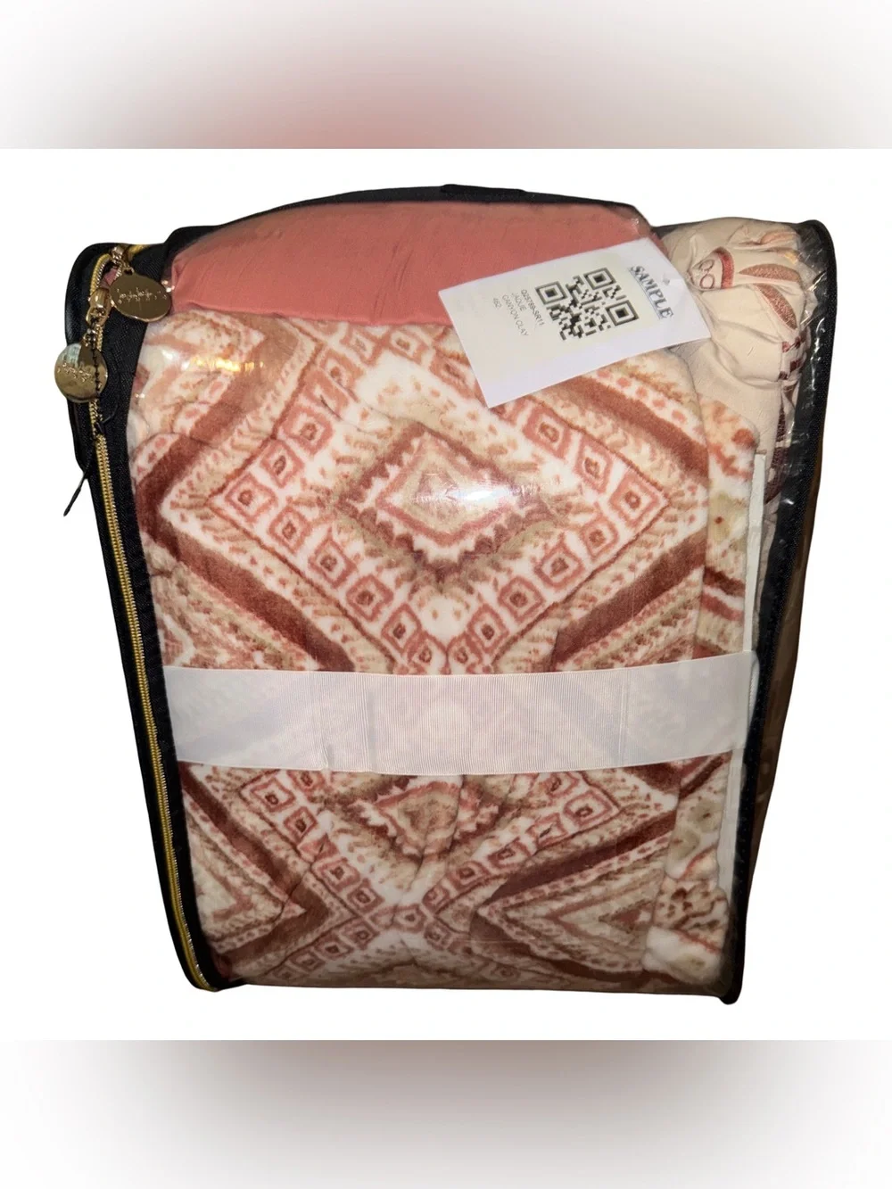 New Nicole Miller 10 Piece Canyon Clay Coral Queen Comforter Set